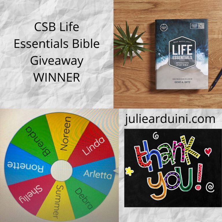 CSB Life Essentials Bible Giveaway WINNER